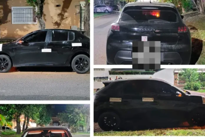 El auto secuestrado por la policía