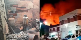 Explosión e incendio en Villaguay
