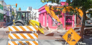Obras en calle Italia. Foto: (MdP)