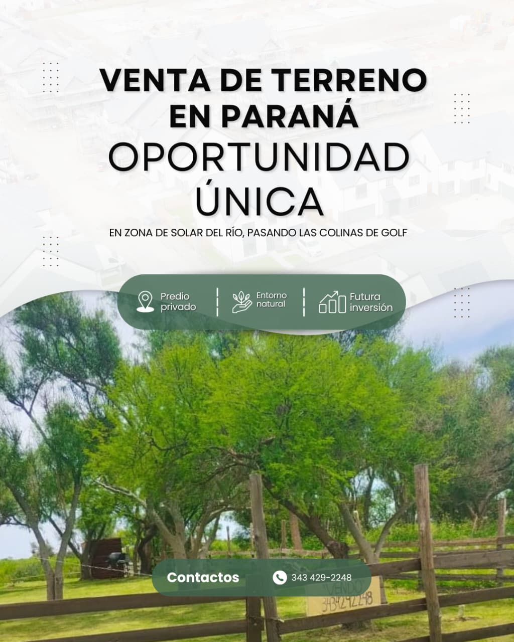 Venta de terreno en Paraná