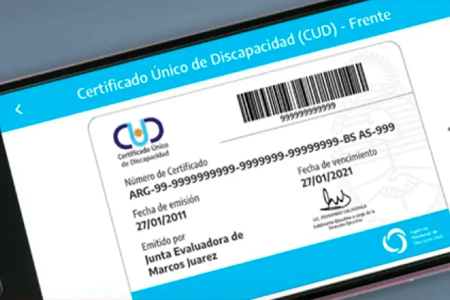 Certificado Único de Discapacidad.