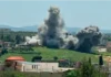Ataques israelíes contra la ciudad libanesa de Nabatieh. Foto: (AFP).