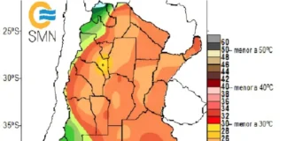 Los registros térmicos según el SMN