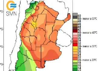 Los registros térmicos según el SMN