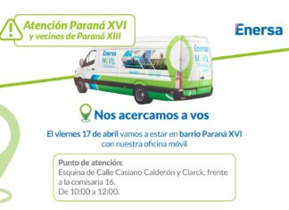 Enersa acerca su Oficina Móvil a vecinos de Paraná XVI y Paraná XIII Oficina móvil de Enersa
