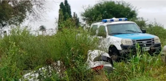 Vuelco sobre Ruta 12. Foto: FM Brisas Santa Elena.