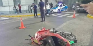 Choque de motos en Paraná. Foto: Bomberos Voluntarios Paraná