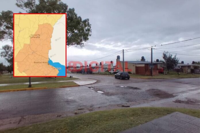 Alerta naranja por tormentas en Entre Ríos.