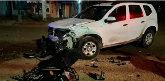 El accidente fue el domingo por la madrugada.
