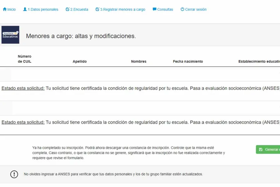Los Vouchers Educativos 2026