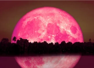 Luna de fresa. Foto: Infobae.