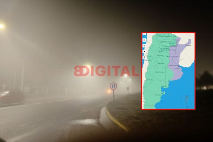 Rige alerta por niebla en Entre Ríos. Foto: Elochodigital / SMN.