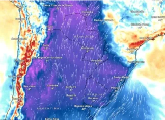 El frío extremo se establecerá en Entre Ríos y gran parte del país. Foto: Meteored.
