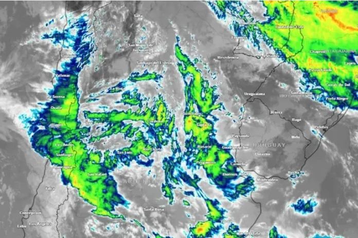 La lluvia y el frío se asentará en Entre Ríos. Foto: Meteored.