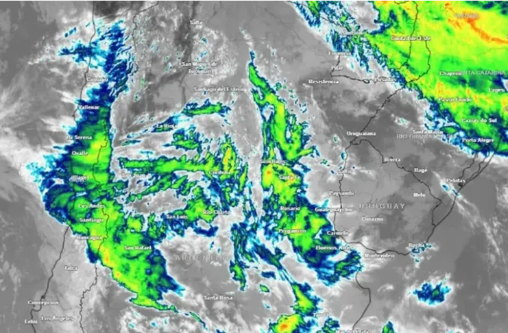 La lluvia y el frío se asentará en Entre Ríos. Foto: Meteored.