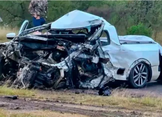 Trágico choque frontal en Ruta 12: murieron dos conductores y una mujer resultó herida Tragedia vial en Ruta 12. Foto: La Sexta.