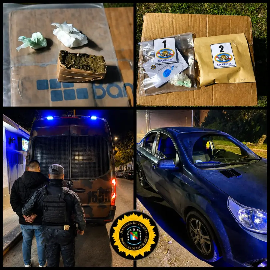 Persecución policial con droga en Paraná. Foto: Policía de Entre Ríos