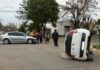 Violento choque y vuelco en Crespo.