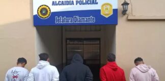 Cinco detenidos por el homicidio de Sebastián Barreto en Diamante. Foto: (PER).