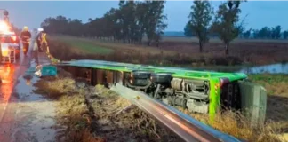 Un micro cayó de un puente en la ruta 7. Foto: mdzol.