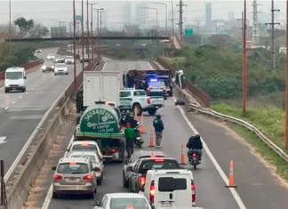 Accidente en Ruta Nacional 168. Foto: Aire de Santa Fe