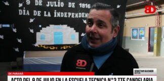 Acto del 9 de Julio en la Escuela Tecnica N°3 Tte Candelaria de Paraná