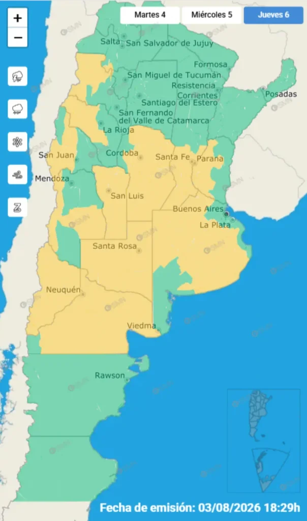 Alerta para el jueves