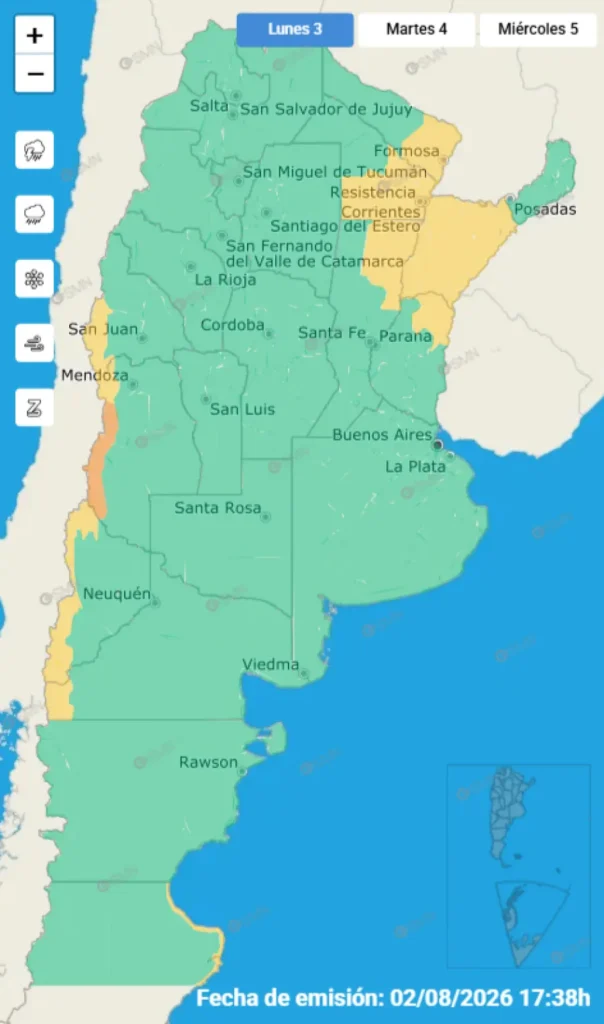 Alerta por tormentas