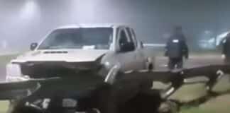 Conductor con alcoholemia chocó contra un guardarrail en el acceso a Villaguay.