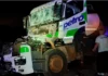 Choque entre dos camiones en la Ruta 14. Foto: Bomberos Voluntarios de Concepción del Uruguay.