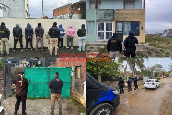 12 allanamientos y seis detenidos en Paraná. Foto: P.E.R. 12 allanamientos y seis detenidos en Paraná. Foto: P.E.R.