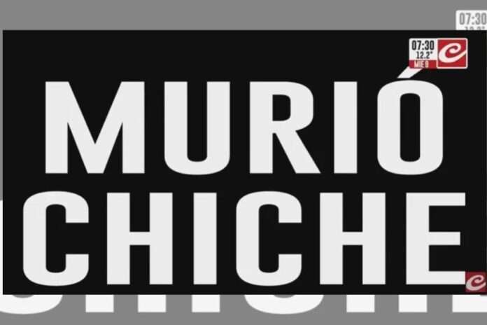 Así anunció Crónica TV la muerte de “Chiche”.