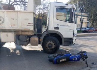 El motociclista fue trasladado al Hospital.