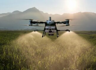 Dron fumigador.