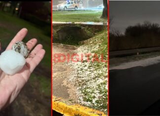 Fotos y videos de la impresionante granizada. Foto: Elochodigital.