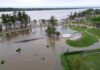 Repuntó el río Uruguay por las lluvias en el norte. Foto: Diario Río Uruguay.