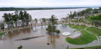 Repuntó el río Uruguay por las lluvias en el norte. Foto: Diario Río Uruguay.