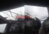 El temporal derribó la antena de FM Latina.