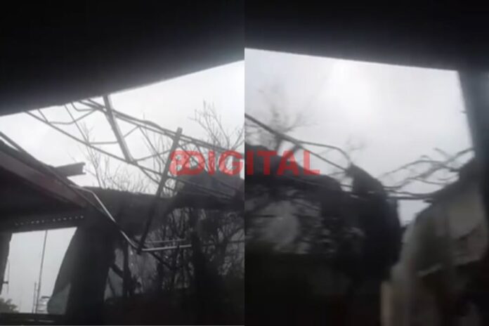 El temporal derribó la antena de FM Latina.
