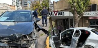 Fuerte choque entre dos autos y una moto. Foto: Ahora Entre Ríos.