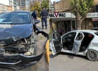 Fuerte choque entre dos autos y una moto. Foto: Ahora Entre Ríos.