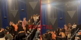 Pelea en el cine del Shopping Paso del Paraná. Foto Captura.