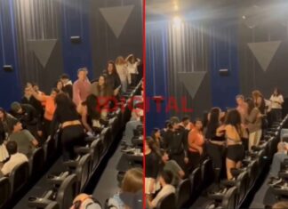 Pelea en el cine del Shopping Paso del Paraná. Foto Captura.