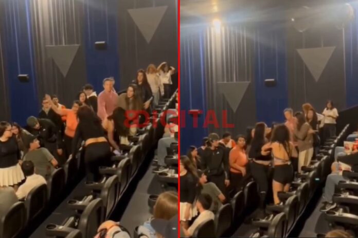 Pelea en el cine del Shopping Paso del Paraná. Foto Captura.