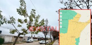 Alerta amarilla por tormentas en Entre Ríos y Santa Fe.