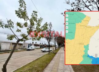 Alerta amarilla por tormentas en Entre Ríos y Santa Fe.
