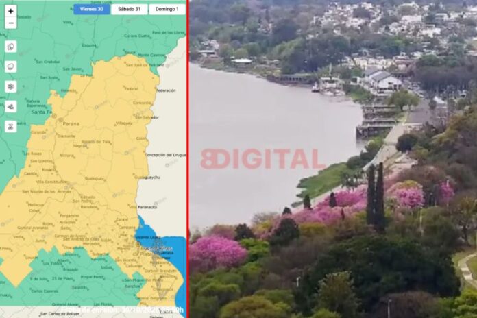 Ampliaron el alerta por tormentas para todo Entre Ríos.