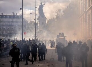 Manifestaciones en París. Foto: NA (Xinhua).