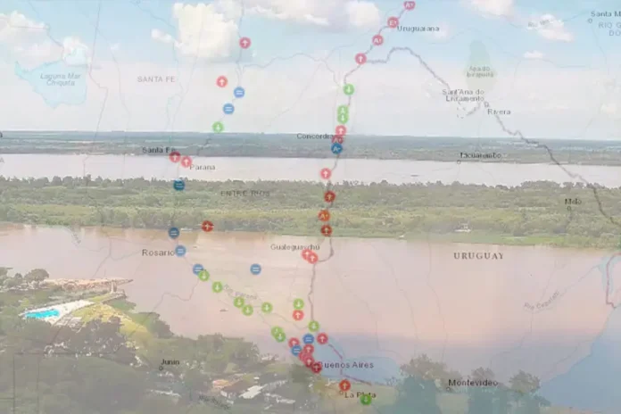 El INA anticipó crecidas del Paraná y Uruguay en Entre Ríos