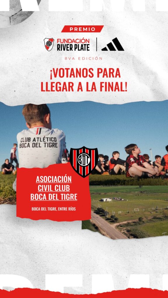 Boca del Tigre quedó entre los cinco finalistas del Premio Fundación River Plate adidas.